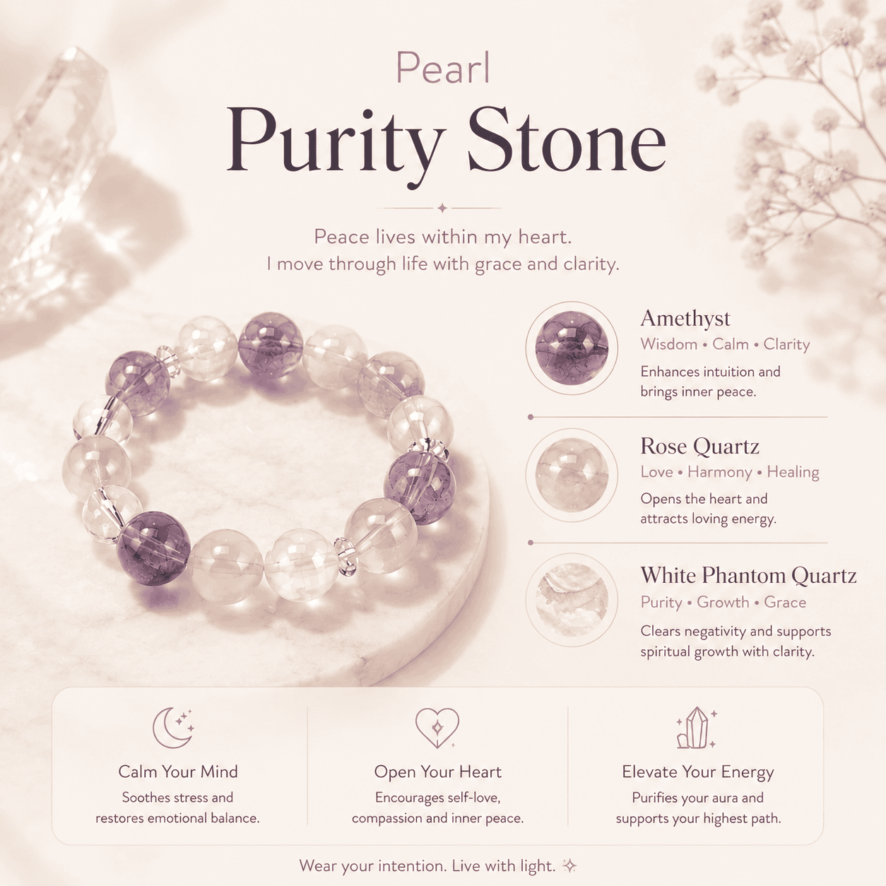 Serenity Bloom Crystal Bracelet — Amethyst & Rose Quartz - Image 3