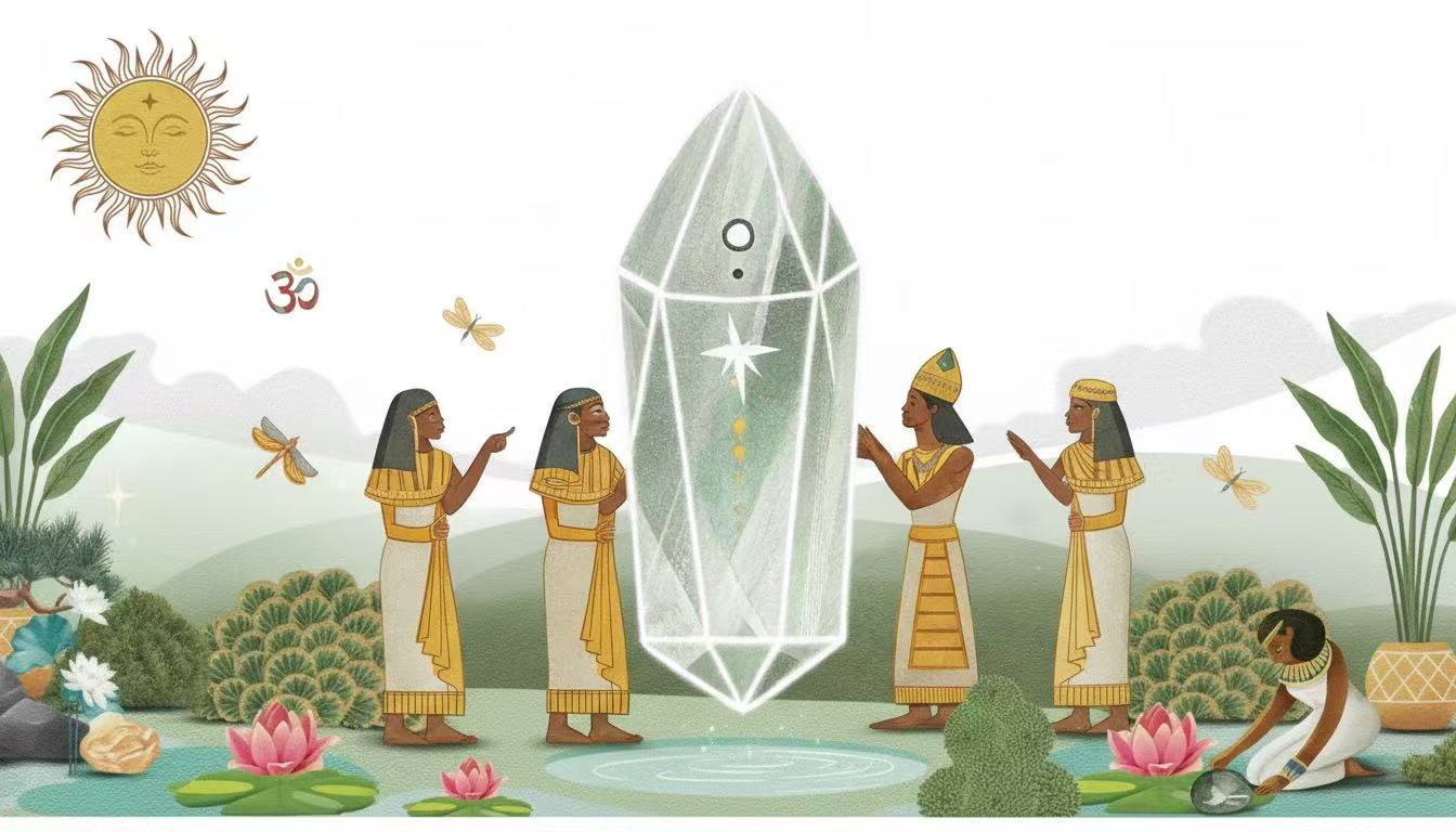 Ancient crystal wisdom illustration