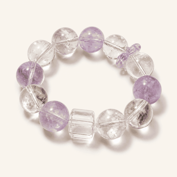 Lucent Bloom Amethyst and Clear Quartz crystal bracelet